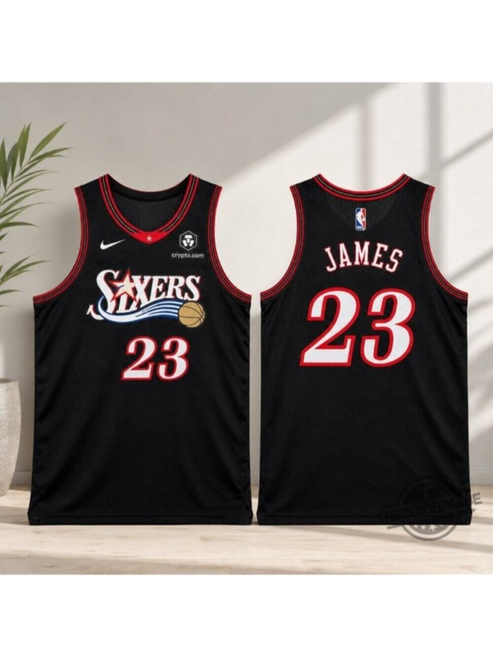 LeBron James 76ers Black Jersey